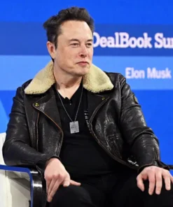 Elon Musk Shearling Leather Jacket