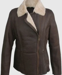 Jessica Vegan Aviator Leather Jacket