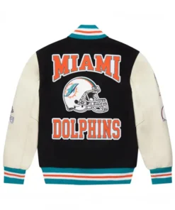 Miami Dolphins Letterman Black Varsity Jacket