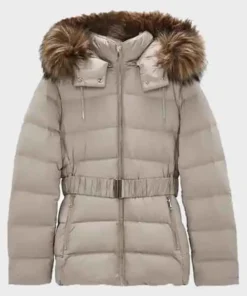 Women Fur Hooded Puffer Jacket