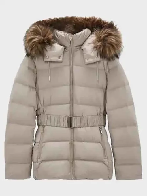 Women Fur Hooded Puffer Jacket