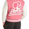 Barbie Pink Varsity Bomber Jacket For Women