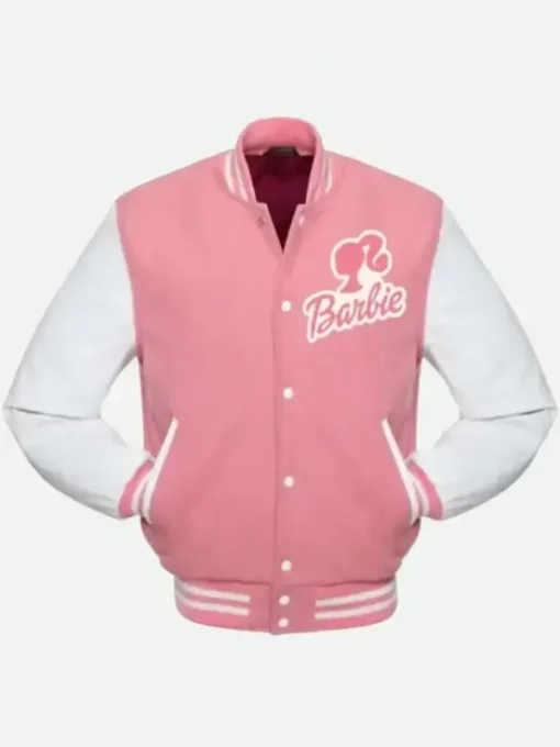 Barbie Pink and White Varsity Jacket