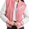 Barbie Pink and White Varsity Wool Jacket