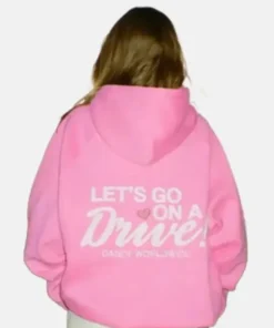 Lets Go on a Drive Pink Hoodie