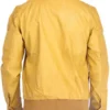 Yellow Quilted Biker Leathe Jacket