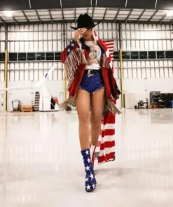 2024 Beyonce American Flag Fringe Coachella Jacket