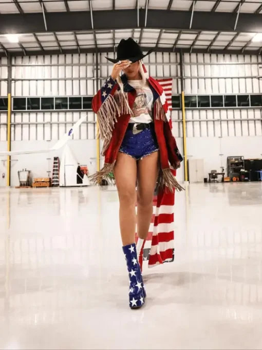 2024 Beyonce American Flag Fringe Coachella Jacket