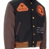 BBC Patch Detailed Brown Varsity Jacket