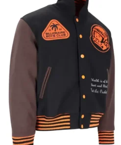 BBC Patch Detailed Brown Varsity Jacket