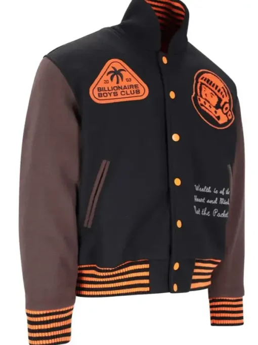 BBC Patch Detailed Brown Varsity Jacket