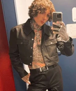 BRIT Awards 2024 Oli Sykes Black Leather Jacket