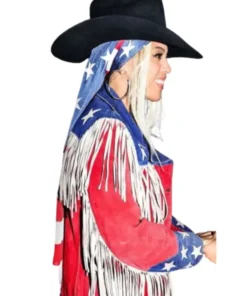 Beyonce American Flag Fringe 2024 Coachella Jacket