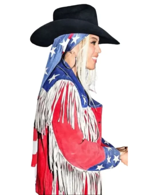 Beyonce American Flag Fringe 2024 Coachella Jacket