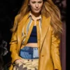 Blake Lively It Ends With Us 2024 Mustard Leather Jacket