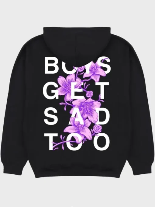 Boys Get Sad Too Black Hoodie