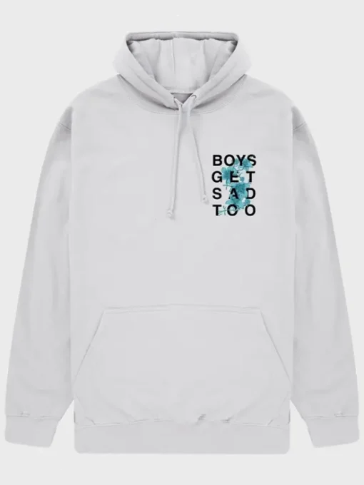 Boys Get Sad Too White Hoodie