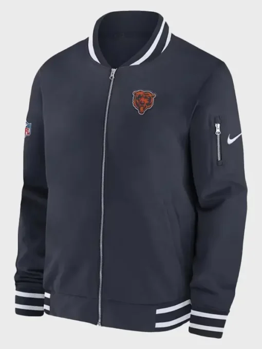 Chicago Bears Sideline Coach Blue Bomber Jacket