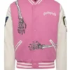 Godspeed Pink And White Varsity Jacket