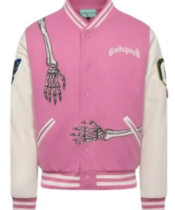 Godspeed Pink And White Varsity Jacket