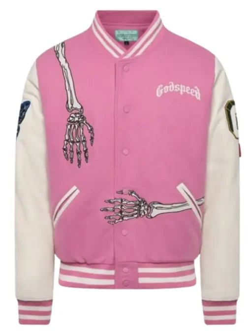 Godspeed Pink And White Varsity Jacket