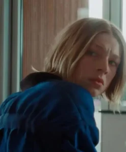 Gretchen Cuckoo Hunter Schafer Blue Bomber Jacket