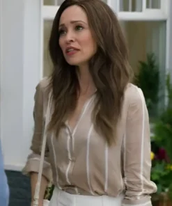 Junebug 2024 Autumn Reeser Beige Striped Shirt