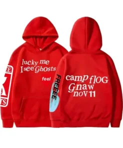 Lucky Me I See Ghosts Red Hoodie