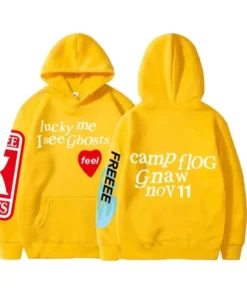 Lucky Me I See Ghosts Yellow Hoodie