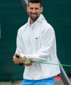 Novak Djokovic 2024 White Hoodie