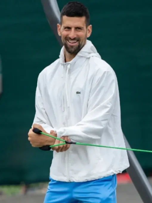 Novak Djokovic 2024 White Hoodie