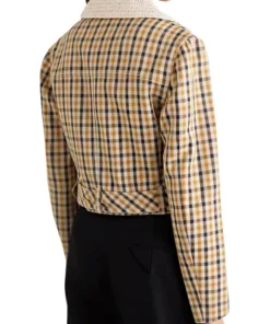 Only Murders In The Building Selena Gomez Plaid Jacket Back