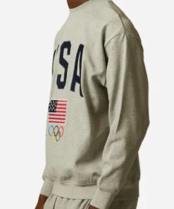 Paris Olympics USA Team 2024 Pullover Grey Sweatshirt