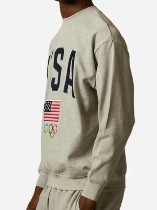 Paris Olympics USA Team 2024 Pullover Grey Sweatshirt