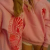 Pink Palm Puff Pullover Hoodie