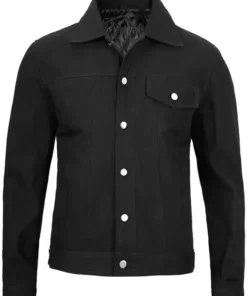 Rip Trucker Black Cotton Jacket