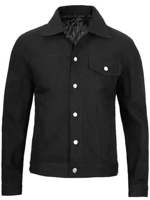 Rip Trucker Black Cotton Jacket