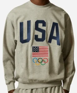 Team USA Paris Olympics 2024 Pullover Grey Sweatshirt