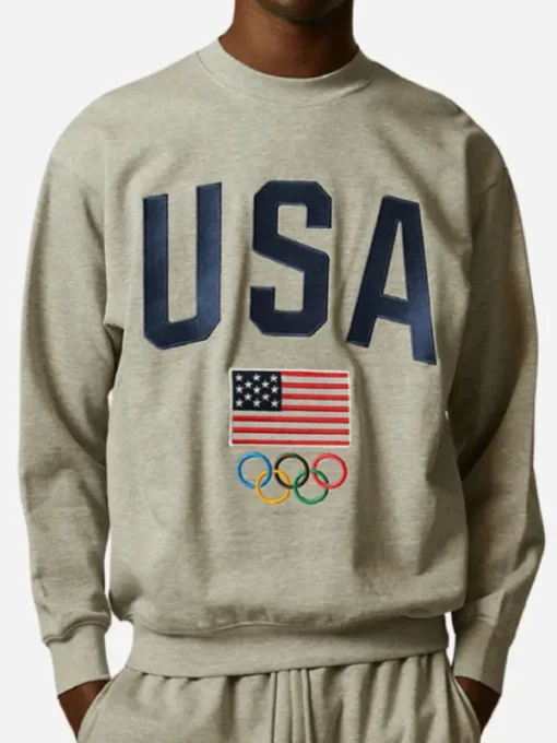 Team USA Paris Olympics 2024 Pullover Grey Sweatshirt