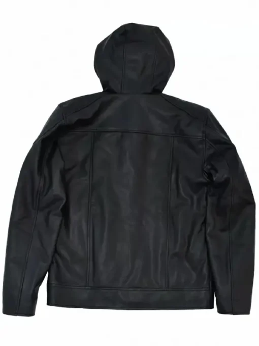 The Umbrella Academy Ben Hargreeves Black Hooded Leather Jacket