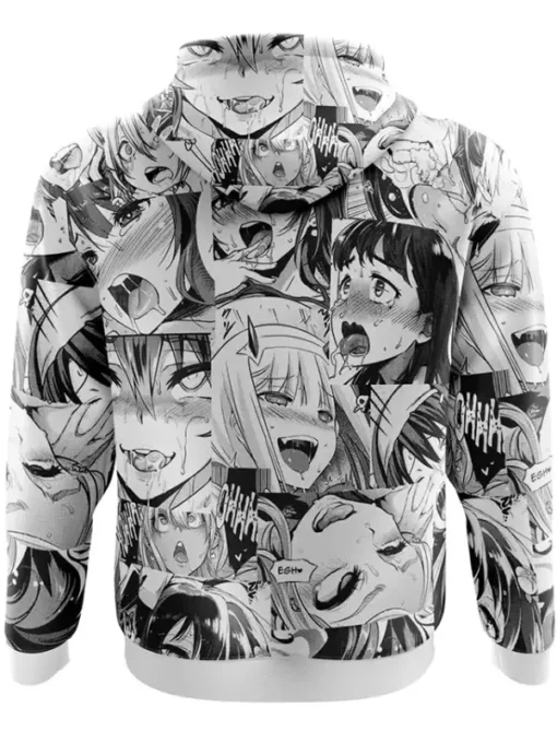 Trendy Ahegao Manga Collage Hoodie