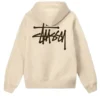 Unisex Basic Stussy Beige Hoodie