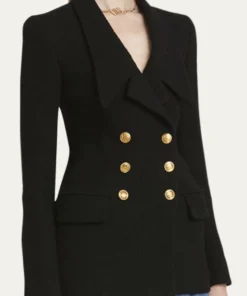 2024 Press Junket Lily Collins Black Blazer