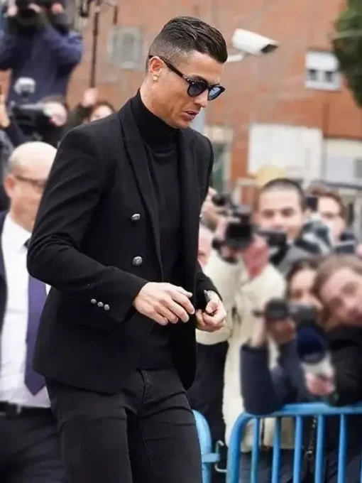 Cristiano Ronaldo Double Breasted Black Blazer