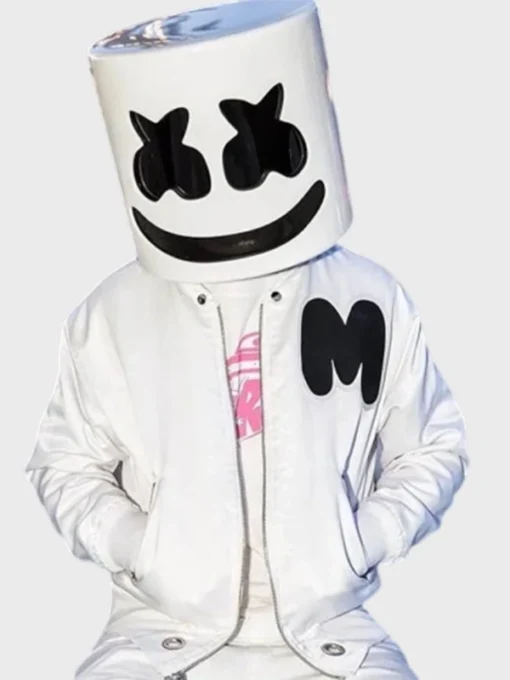 DJ Men's Marshmello White Bomber Jacket