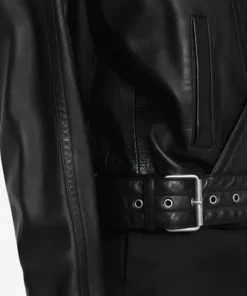 Emily In Paris Camille Razat Black Leather Biker Jacket