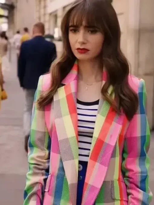 Emily In Paris Lily Collins Multicolor Blazer