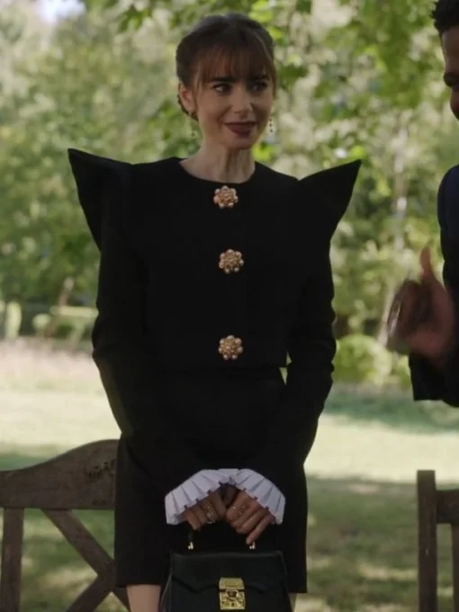 Emily In Paris S03 Lily Collins Black Top