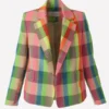 Emily In Paris S03 Lily Collins Multicolor Check Blazer