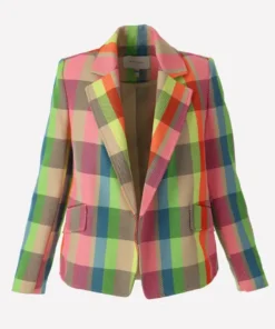 Emily In Paris S03 Lily Collins Multicolor Check Blazer